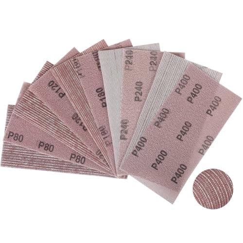Image of Sruhrak 115x230mm Net Sandpaper, 25 PCS Mesh Sanding Discs 80/120/180/240/400 Grits Hook and Loop Sanding Pads for Drywall Sander Efficient Dust Removal Random Orbital Sander Polishing