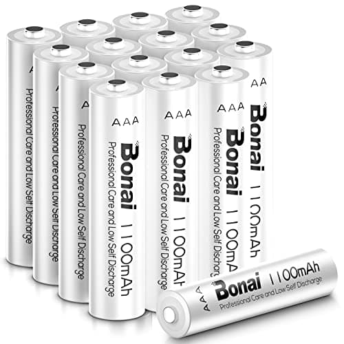 Image of BONAI AAA Rechargeable Batteries 16-Pack, 1100mAh High Capacity 1.2V Ni-MH, Leak-Proof Sealing Design for Gear Safety, Ready to Use, Ideal for Remotes, Toys and Clocks