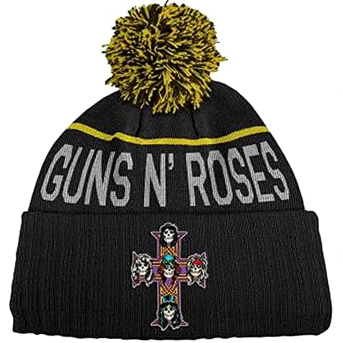 Image of Guns N' Roses Beanie Appetite Cross Band Logo Nue Official Black Bobble