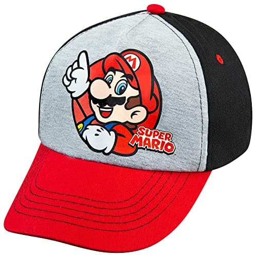 Image of Nintendo Super Mario Boys Baseball Cap - Ages 4-12 Years - Many Styles and Colors - Adjustable - 100% Cotton, Classic Mario, Medium