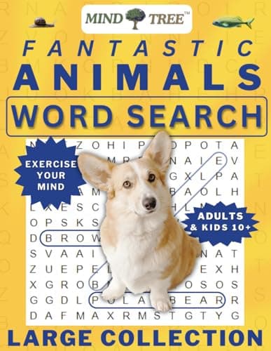 Image of Fantastic Animals Word Search: Hard Word Search For Adults and Kids 10+, Great Wordsearch Books to Exercise Your Mind, for Baby Boomers - Everyone Can Learn Something New!