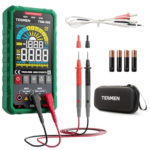 Image of TESMEN TSM-599 Smart Digital Multimeter, TRMS 6000 Counts, Voltage Tester, Volt Meter with NCV, DC/AC Voltage&Current, Resistance, Continuity, Diode, Capacitance, Hz%, Temperature, Live Wire - Green
