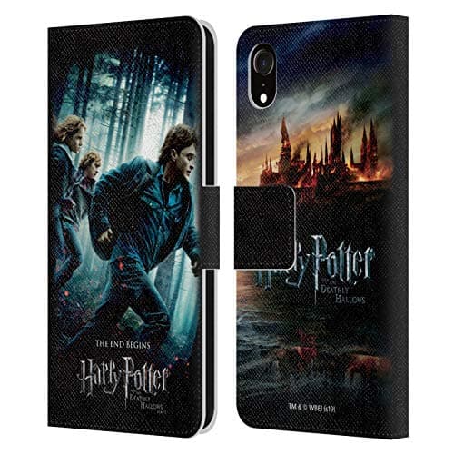 Image of Head Case Designs Officially Licensed Harry Potter Group Deathly Hallows VII Leather Wallet Case Compatible With Apple iPhone XR