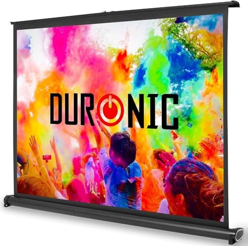 Image of Duronic Projector Screen DPS50 /43, Portable 50” Desktop Projection Screen for School Home Theatre, Table-Top projector screen with 4:3 Ratio