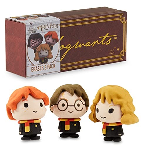 Image of Harry Potter Harry Ron Hermione Set of 3 Novelty Erasers for Children – Gift Idea Goodies Collection
