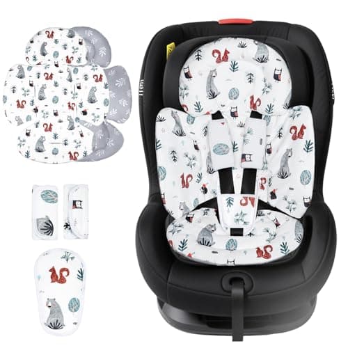 Image of KAKIBLIN Infant Insert Compatible with 4moms Mamaroo Swing Graco Swing and Car Seat,Infant Car Seat Insert for Newborn Girls Boys,Breathable Reversible Design Baby Head and Body Support (Gray)