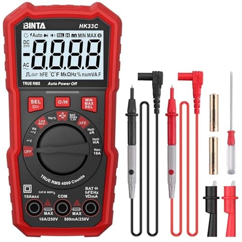 Image of BINTA Digital Multimeter 4000 Counts with Auto-Ranging AC/DC Current and voltage, Ohm Volt Amp Meter Tests Live Wire, NCV, Capacitance, Continuity, Diode Measuring for Home Automotive Industrial