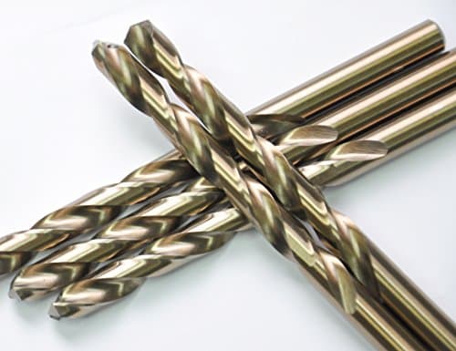 Image of DRILLFORCE 5PCS 1/2" Inch HSS General Purpose Heavy Duty Jobber Cobalt Twist Drill Bits,ideal for drilling on mild steel, copper, Aluminum, Zinc alloy etc.