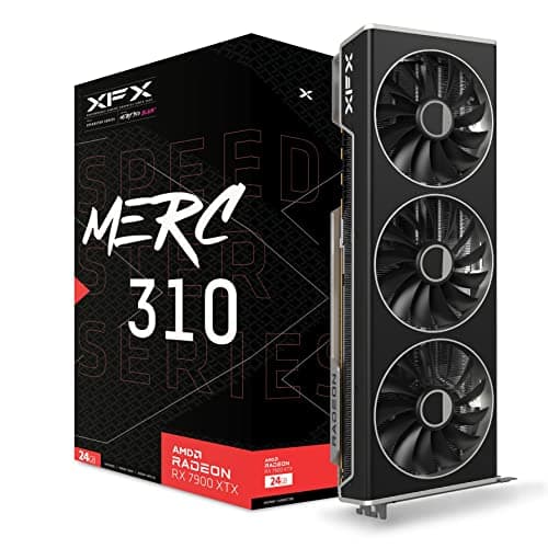 Image of XFX Speedster MERC310 AMD Radeon RX 7900XTX Black Gaming Graphics Card with 24GB GDDR6, AMD RDNA 3 RX-79XMERCB9