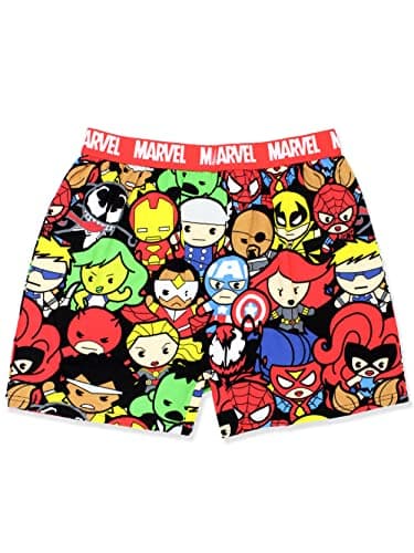 Image of Marvel Avengers Superheroes Men's Boxer Lounge Shorts, Red, Medium