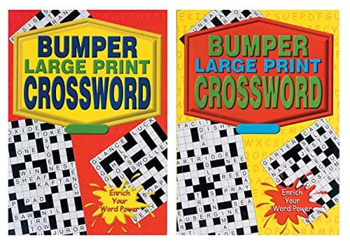 Image of Set of 2 Bumper Large Print A4 Crossword Books 135 Brainteasing Puzzles Each