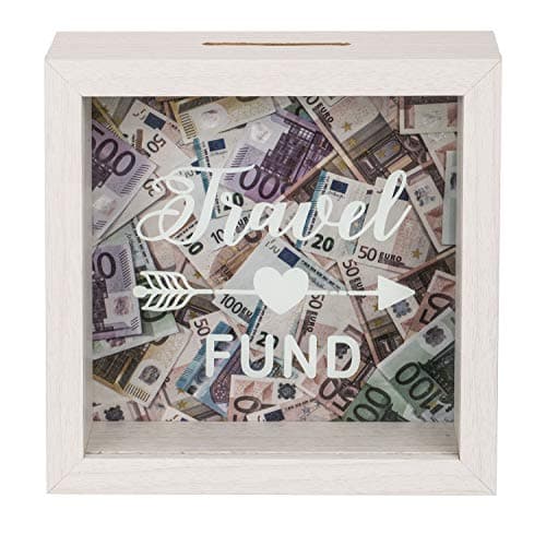Image of Out of the blue White Wooden Box, Travel Fund, Approx. 15 x 15 cm