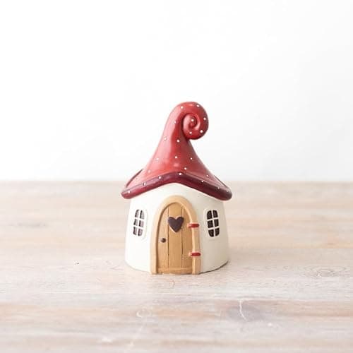 Image of Portland Living Mushroom House Ornament 13cm Polyresin Fairy Cottage, Whimsical Home Decor