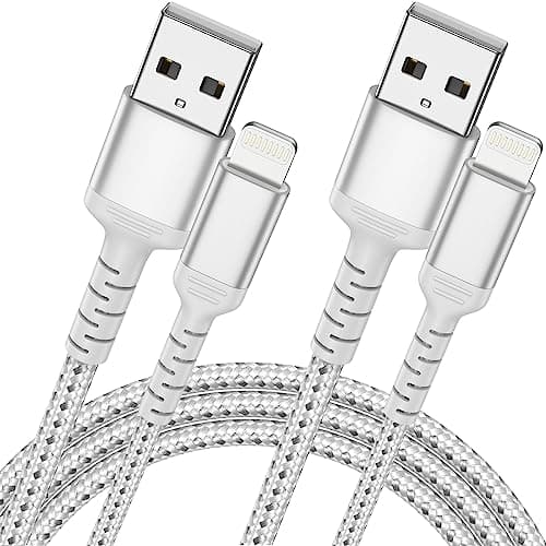 Image of 2M iPhone Charger Cable, Nylon Lightning Fast Charging Cable Mfi Certified USB A to Lightning Cord for Apple iPhone 14 13 12 11 Pro Max Xs Xr X 8 7 6 Plus SE iPad