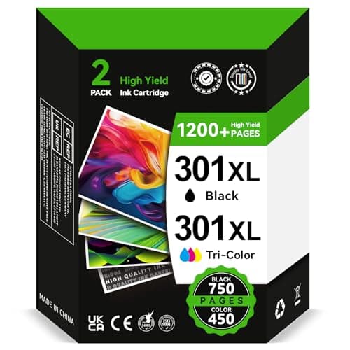 Image of 301XL Ink Cartridges BK/CMY- 750/450+ Pages, Replacement for HP 301 Ink Cartridges Black and Colour Original, Printer Ink 301 XL for DeskJet 3050 2050 2540 1050 Envy 4500 4504 OfficeJet 2620 4630 4632