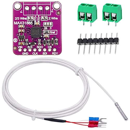 Image of Youmile MAX31865 PT100/PT1000 RTD Temperature Thermocouple Sensor Amplifier Board 3.3/5V Temperature Detector Module for Arduino with -50 to 200℃ 0.5m/1.6ft 3 Wires PT100 RTD Sensor Probe