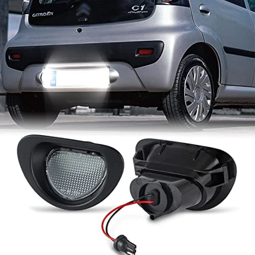 Image of OZ-LAMPE 2 x LED Number License Plate Light for CITROEN C1, LED Number Plate Light Lamp for Peugeot 107, Canbus Design Error Free Led License Plate Light