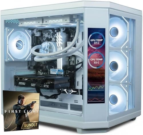 Image of ionz Gaming Desktop PC, Ryzen 7 9800X3D, Nvidia RTX 5080, 32GB DDR5 RGB RAM, 2TB NVMe SSD, Windows 11, 850W 80+ PSU (Apex Vision, White) 007 First Light GeForce RTX 50 Series Bundle