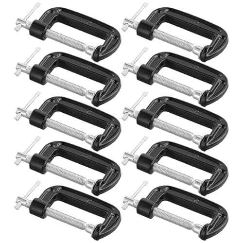 Image of JIAYUET 10 PCS 2inch G Clamp, 50mm Heavy Duty Black C Clamps for Woodworking and Welding
