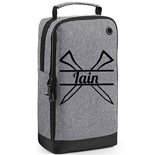 Image of Personalised Golf Shoe Bag Golfer Design Gifts Golf Shoe Bag Personalised with Name Presents Personalised Golf Personalised Golf Bag Golfing Kit Custom Sports Bags Grey Bag