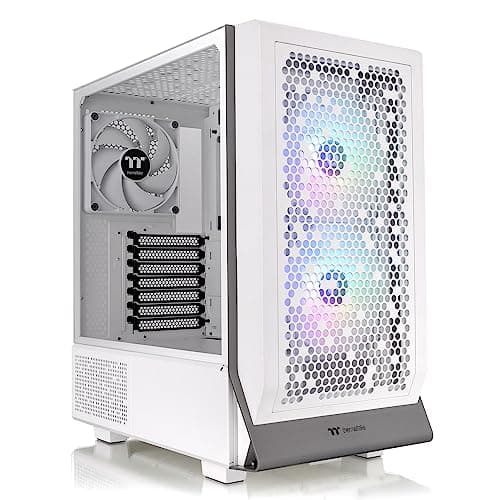 Image of Thermaltake Ceres 300 Snow Edition Mid Tower E-ATX Computer Case with Tempered Glass Side Panel; 2xCT140 ARGB Fan Preinstalled; Rotational PCIe Slots; CA-1Y2-00M6WN-00; 3 Years Warranty