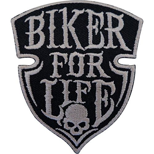 Image of Biker for Life Patch Iron Sew On Embroidered Badge Motorbike Motorcycle Chopper