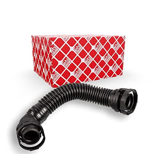 Image of Febi Bilstein 109333 Breather Hose for crankcase , 1 piece, Black, 165mm x 31.6mm