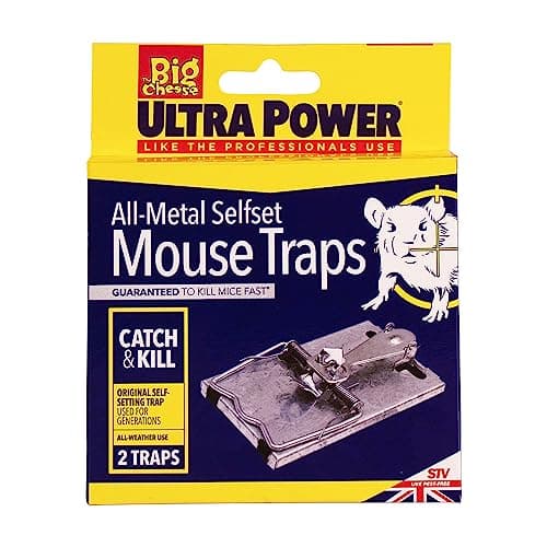 Image of The Big Cheese Ultra Power All-Metal Selfset Mouse Trap – Twinpack, Weatherproof, Galvanised Steel, Powerful Mechanism, Reusable, Self-Setting