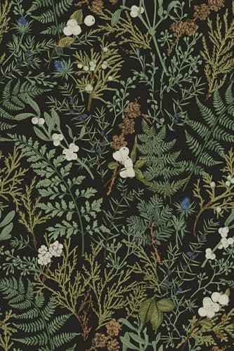 Image of Dark Green Fern Botanical Shelf Liner Contact Paper Self Adhesive Vinyl Botanical Drawer Liner Wall Paper for Kitchen Cabinets Dresser Dollhouse Walls Arts Crafts Decal 17.5X117 Inches