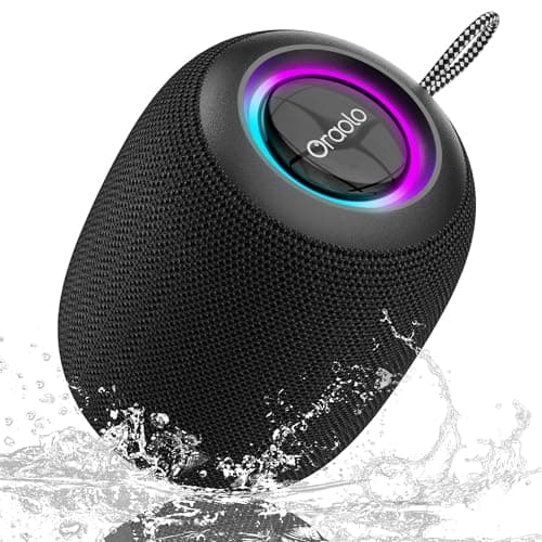 Image of oraolo Mini Bluetooth Speaker, IPX7 Waterproof Portable Speaker 15W,30H Playtime,LED Light, Bluetooth 5.4, Support TWS, Small Wireless Speakers for Outdoor/Camping/Party