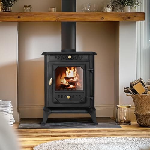Image of NRG Cast Iron Multifuel Stove Multi Fuel Woodburning Fireplace - 7 KW