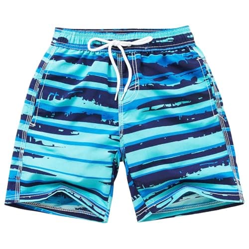 Image of InfiniZer Boys Swimming Shorts Quick Dry Beach Boys Shorts Mesh Liner Swimming Trunks with Adjustable Drawstring for 3-14 Years Swim Beach Pool Surf (UK, Age, 9 Years, 10 Years, Regular, Sky Blue)