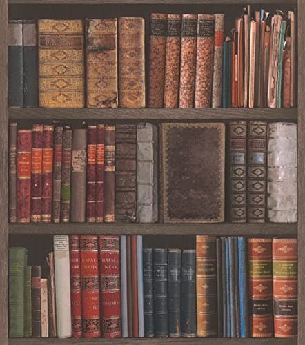 Image of Rasch Wallpaper Library Books Dark Multi 934809 Multi Wall Paper 934809