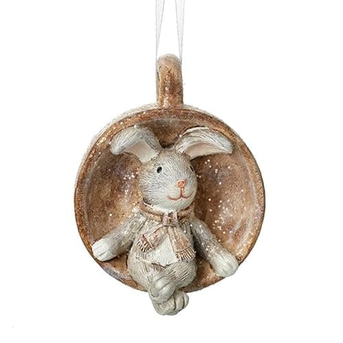 Image of Heaven Sends Bunny Rabbit In Half ball 5.5x5x7 Centimetre Hanging Decoration