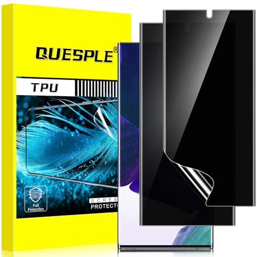 Image of QUESPLE for Samsung Galaxy Note 20 Ultra Privacy Screen Protector [2 Pack], Anti-Spy Support Fingerprint Unlock Galaxy Note 20 Ultra Screen Protector Film, Full Coverage Flexible TPU Protector