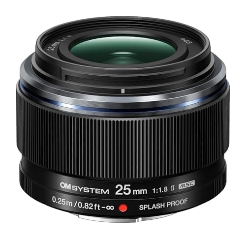 Image of OM SYSTEM M.Zuiko Digital 25 mm F1.8 II Lens, Fast Fixed Focal Length for Micro Four Thirds System Cameras (Olympus OM-D and PEN, Panasonic G-Series), Black