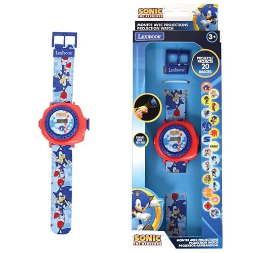 Image of LEXIBOOK, Sonic The Hedgehog, Adjustable Projection Watch Digital Screen, Projects 20 Images of Sonic, for Children, Blue/red, DMW050SNLXB