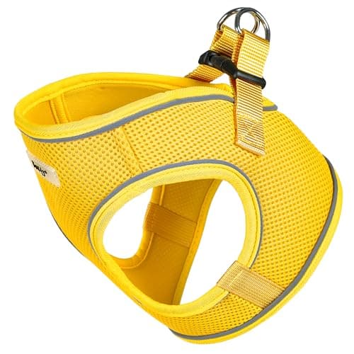 Image of Bunty Voyage Dog Harness, Medium - Anti Pull, Escape Proof Harness, Lightweight & Durable, Reflective Trim, Breathable Padded Mesh, Easy Fit, Lead Attachment - Medium, Yellow