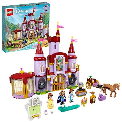 Image of LEGO 43196 Disney Belle and the Beast’s Castle Building Toys from The Beauty and the Beast Movie with Horse Toy, plus Princess & Prince Mini Dolls