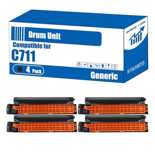 Image of Compatible for Okidata OKI C711 Drum Unit C710 C711 C711dn Printers, High Yield 20000 Pages, Accurate Imaging Rich Colors (4 Pack Black)