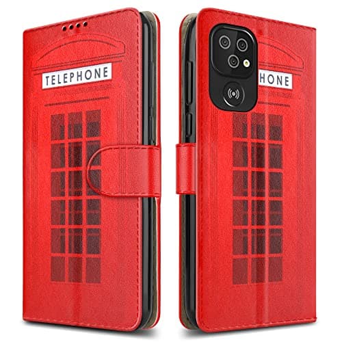 Image of PIXFAB For Doro 8100 Leather Phone Case, Magnetic Closure Full Protection Book Folio Design, Wallet Case Cover [Card Slots] and [Kickstand] For Doro 8100 - Telephone Box