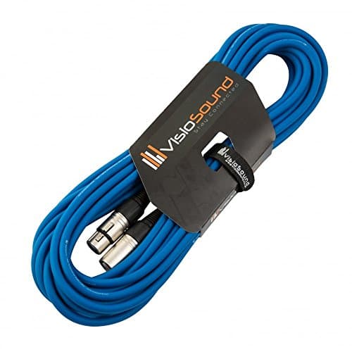 Image of VisioSound Male to Female XLR Mic Lead/Balanced Microphone/Mic Patch Cable / 7 Colours 10m Blue