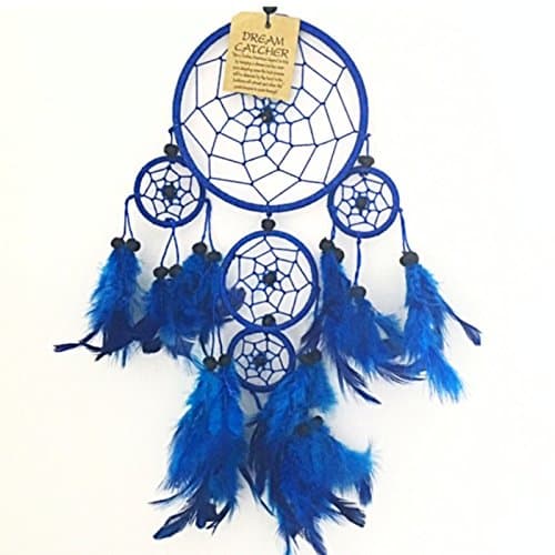 Image of Navy Blue Colour Dream Catcher Beautiful Home Decor & Kids Room Wall Hanging Party Bag Filler Item Catch All Those Bad Dreams No More Sleepless Nights
