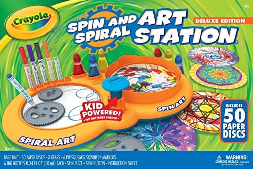 Image of CRAYOLA Spin & Spiral Art Station Deluxe, DIY Crafts, Toys for Boys & Girls, Gift, Ages 5, 6, 7, 8