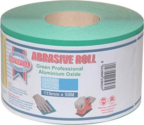 Image of Faithfull AR115120G Aluminium Oxide Paper Roll 115mm x 50m 120g - Green