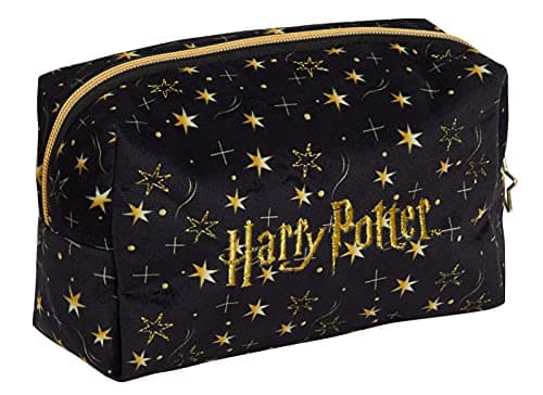 Image of Harry Potter Make Up Bag for Women Girls Pencil Case Black Velvet Cosmetic Toiletries Bag Travel Accessory Deathly Hallows Gift