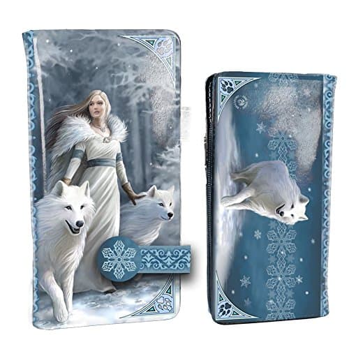 Image of Nemesis Now Winter Guardians Anne Stokes Embossed Purse 18.5cm Blue, PU