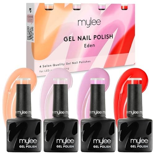 Image of Mylee Gel Nail Polish Quad Set 4x8ml [Eden] - Spring/Summer Range - UV/LED Soak-Off Nail Art Manicure Pedicure for Professional, Salon & Home Use - Long Lasting & Easy to Apply