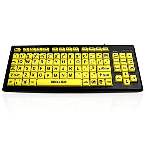 Image of Accuratus Monster 2 FRENCH - USB High Visibility Visual Impairment Keyboard with Extra Large French Layout Keys & 2 Port USB Hub