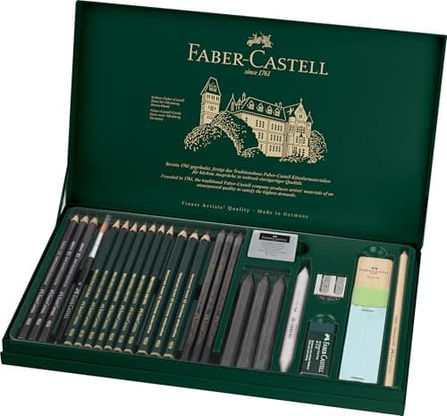 Image of Faber-Castell PITT Graphite 26-Piece Large Tin Professional Quality Set in a Metal Case